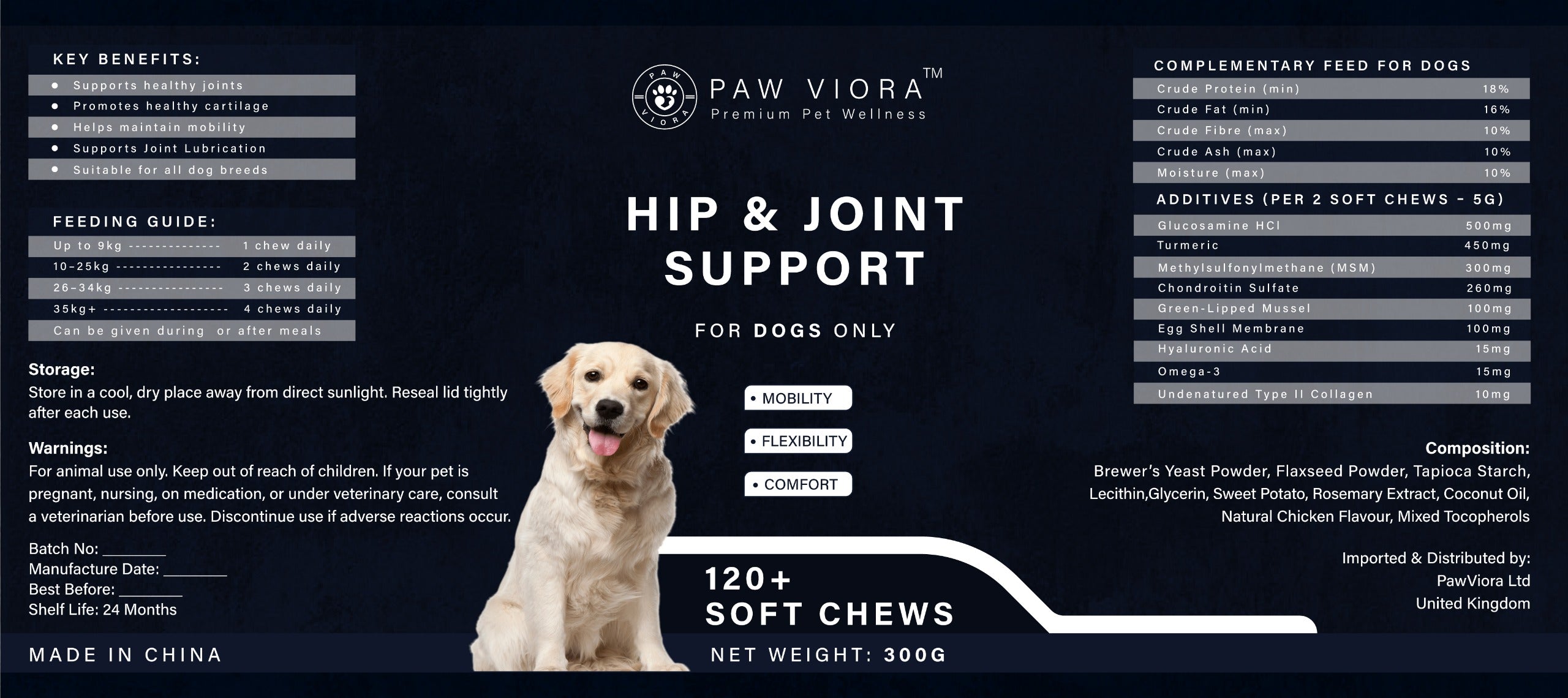 Hip and joint support PawViora